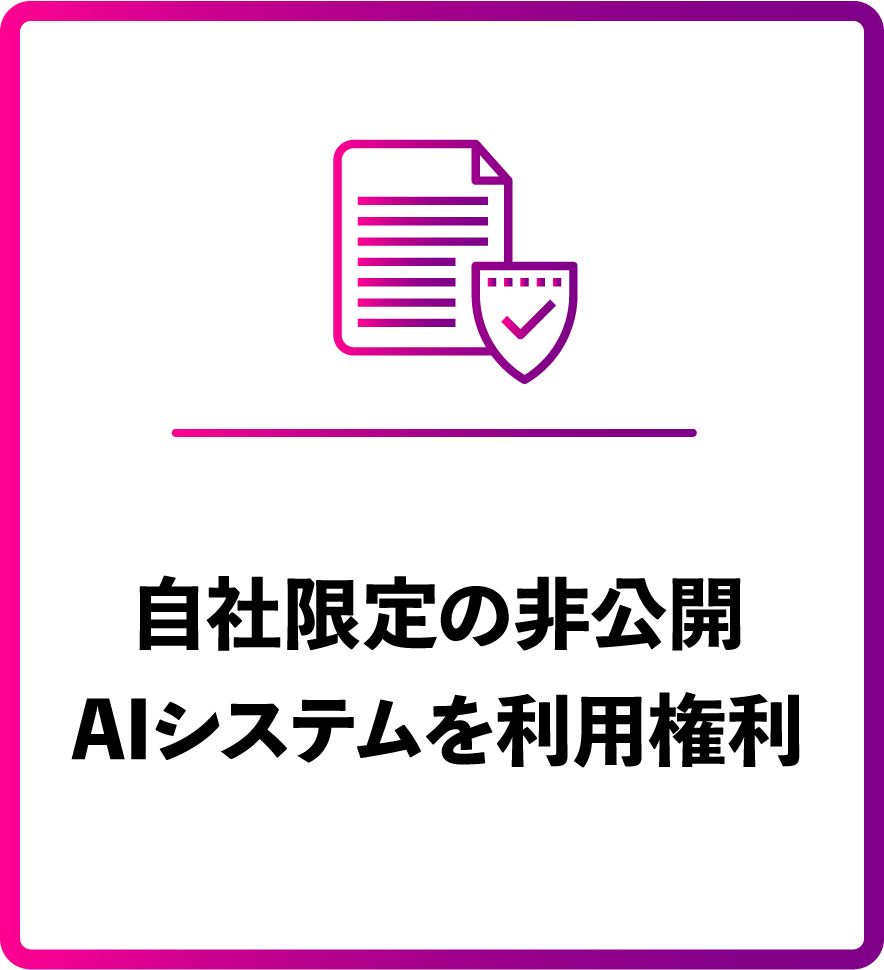 自社限定の非公開AIシステムを利用権利